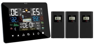 Weerstation Kleurendisplay - Digitale Klok - Weer Monitoren - Draadloze Buitensensor - 4 inch Scherm - Type 2