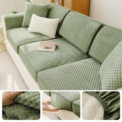 Hoogwaardige Crème Stijl Gouden Schildpad Velvet Bankhoes Herfst en Winter Stofdicht Bankhanddoek Hoes Anti-Kras Pluche Kussen 35*70cm