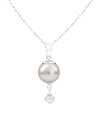 ARLIZI 1770 Ketting Parel Swarovski Kristal Grijs - Sterling Zilver - 44 cm