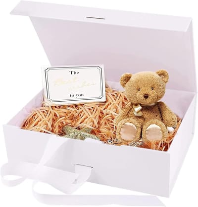Cadeaudoos met Strik en Deksel – Magnetische Cadeaudoos 21 x 17 x 7 cm – Herbruikbare Grote Cadeaudozen voor Bruiloft – Verjaardag – Kerst – Jubileum