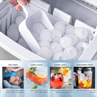 Automatische ijsmachine - Kleine ijsmaker - Drankjes koel houden - Snel ijs in 7 minuten - 10 kg per dag