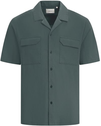 Pure Path Short Sleeve Seersucker Shirt Faded Green (25010221 - 76)