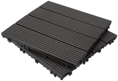 Terrastegels - Vloerdelen - Buiten Verfraaien - Snelle Drainage - 30x30cm - Zwart