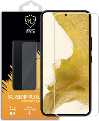 MobyDefend Screenprotector - Geschikt voor Samsung Galaxy S22 - Case-Friendly Screensaver - Gehard Glas