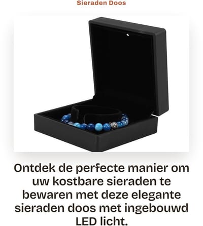 Dailygoods- Sieradenbox met LED Licht - Sieradenkast - Sieradenkistje - Ringdoos - Oorbellenhouder - Compact en duurzaam - Sieradenkist