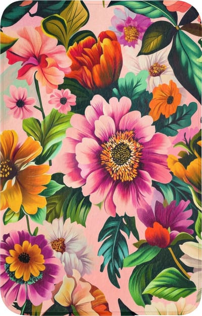WC mat 50x80 cm - Antislip - Bloemen - Kleurrijk - Roze - Toiletmat - Vloermat - Douchemat - Toilet tapijt - Toiletmatten