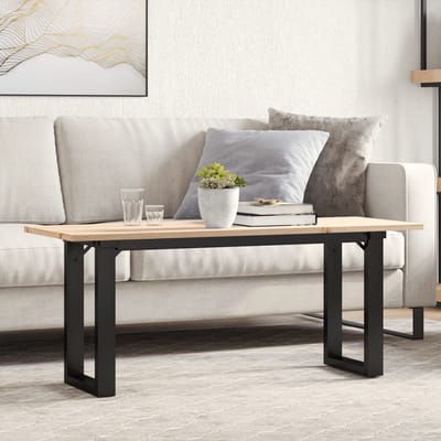 vidaXL - Salontafel - O-frame - 110x40x45 - cm - massief - grenenhout - en - staal