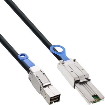 InLine® externe Mini SAS HD kabel, SFF-8644 naar SFF-8088, 6Gb/s, 0,5m