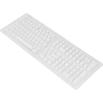 Ensemble de 132 Touches de Clavier Thaïlandais ABS Hauteur OEM Translucide DIY Touches de Clavier Thaïlandais de Remplacement pour 61 blanc