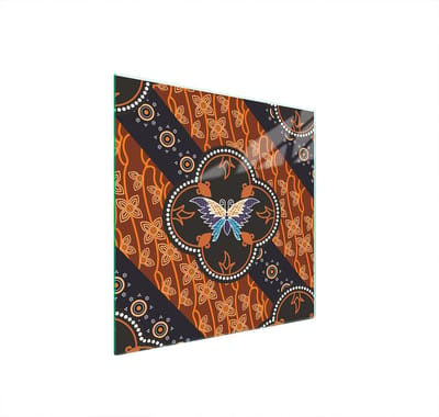 TMK ArtDeko - Glazen Beschermer - Snijplank - 50x52 cm - Motief: Vlinder