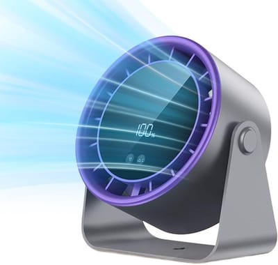 Draadloze Tafelventilator - met 100 Snelheden - Stille Turbo Desktop Ventilator - met Digitaal Display - Oplaadbare Kleine Ventilator - voor Kantoor en Reizen