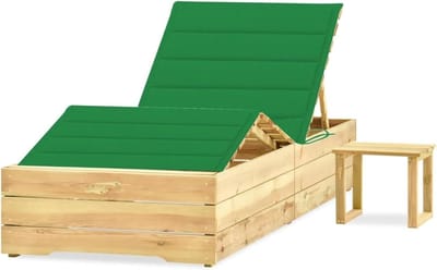 Ligstoel met tafel - Tuinstoel - Ontspannen in de tuin - Verstelbare rugleuning - 71 x 20 x 20 cm