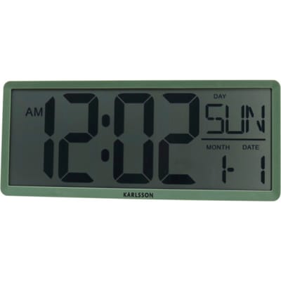 Karlsson - Wand/Tafelklok Retro LCD - Jungle groen