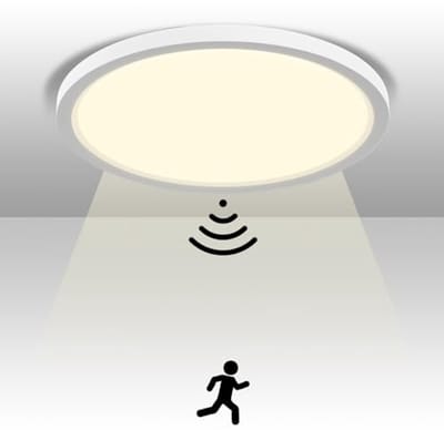 LED Plafondlamp met Bewegingsdetector - 20W, 4000K Warm Wit - Ronde Sensorlamp voor Hal, Garage, Trap, Balkon en Keuken, Ø23CM