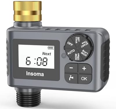 Watertimer voor buitentuinslang, slangtimer met regenvertraging/handmatige modus, automatische druppelirrigatieregelaar, voor gazon, tuin, bewatering
