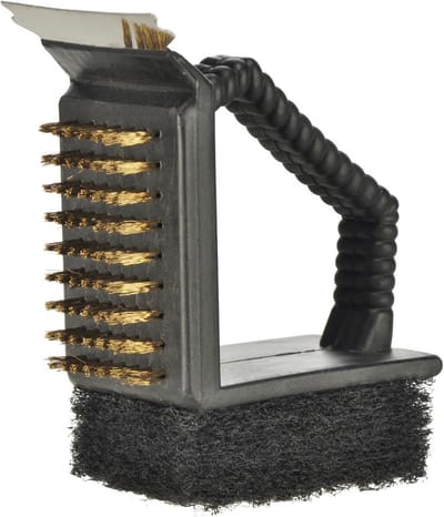 Grill Borstel - Barbecue Reiniger - Grill Schoonmaken - 3-in-1 Functionaliteit - 15 cm Lengte - Zwart
