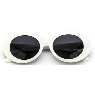 Lunettes de soleil ovales rétro mode Hommes Vintage Verre Miroir Rond Noir Blanc Marque Designer Lunettes de Soleil pour Homme Other