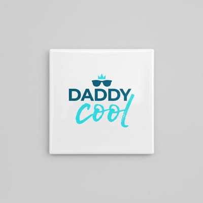 Daddy Cool Tegel – Leuke Vader Quote Wanddecoratie – Stijlvolle Keramische Tegel 15 x 15 cm