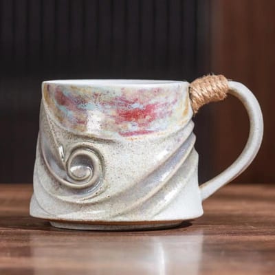 320ML Keramische Mok Creatieve Spiraal Hennep Touw Vintage Kantoor Afternoon Tea Koffiemok Woonkamer Decoratie Huishoudelijke Kop Cadeau 320ml