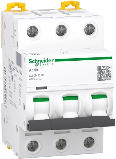 Schneider Electric met installatieautomaat 3, uitschakelaarkarakteristiek D, nom. - A9F75310