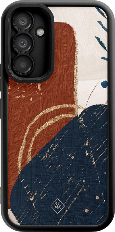 Casimoda® hoesje - Geschikt voor Samsung Galaxy A34 - Abstract Terracotta - Zwart TPU Backcover - Geometrisch patroon - Multi