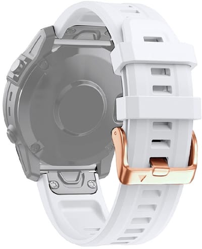 Siliconen bandje - geschikt voor Garmin Fenix 5S (Plus) / 6S / 7S / 8 (43 mm) / Approach S12 / S42 / S70 42 mm / Epix Pro (Gen 2) 42 mm / D2 Delta S / Mk3(i) 42 mm - gesp - wit