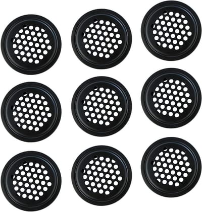 8-Delige Set Ronde RVS Ventilatieroosters voor Kast en Meubel