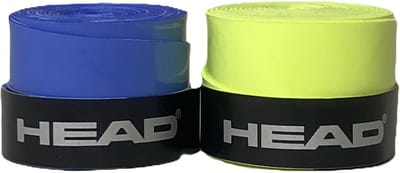 Head Tennisgrip - Overgrip - Antislip - Zweet absorberend - Tennis - Padel - Badminton - Squash - Tennisgrips - Soft - Zacht - Grip Tennis - Tennis Grip - Tennis Grip Blauw & Geel - Tennis Grip Blauw - Tennis Grip Geel - Blauw - Geel