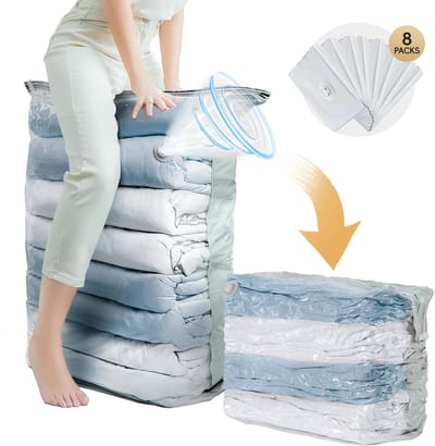 3 stuks vacuüm opbergzakken, jumbo kubus (S/60*40*32), extra grote vacuümzakken voor kleding, dekbedden, dekens en beddengoed, kastopbergoplossing, crème kleur