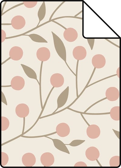 Proefstaal ESTAhome behang bloemmotief wit en roze - 26.5 x 21 cm - 139589-S