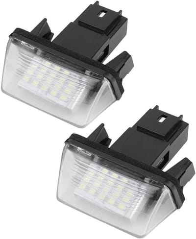 License Plate Light - 18 LED Lamp - Links & Rechts - Zwart Huis voor Citroen C3 2002-2009 (2PCS)