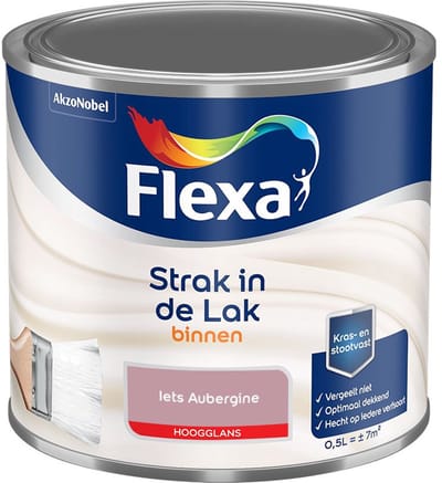 Flexa - Strak In De Lak Binnenlak Hoogglans - Iets Aubergine - Mengverf - 500 Ml
