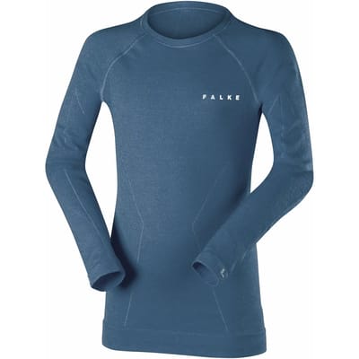 FALKE Wool-Tech sneldrogend wol functioneel materiaal functioneel shirt met lange mouwen kinderen blauw - maat 110-116
