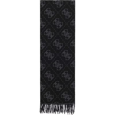 GUESS sjaal Scarf 70 x 190 Coal Logo zwart