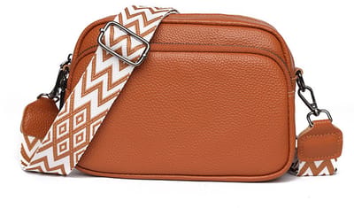 Dames schoudertasje - klein - lederen handtas - crossbody bag - crossbag - schoudertas voor dames - moderne tassen met brede schouderband en 3 vakken