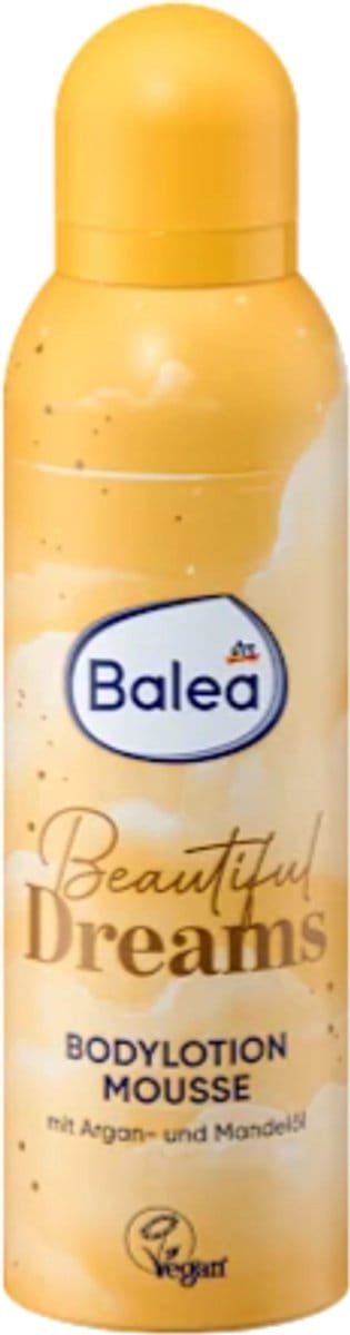 Balea Bodylotion Mousse Beautiful Dreams | 1x 200 ml - Met argan- en amandelolie | Zoete geur van Pistache en Gezouten Karamel
