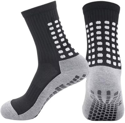 Zwarte gripsokken - Anti-slip sokken - Zwarte Sportsokken - Zwart/grijs - 2 paar - Sport sokken - Ondersteunende sokken - Maat 39/45 - CHPN