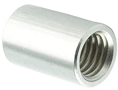 M8 x 50 mm Ronde Schroefdraadmof - Roestvrij Staal A2 - 10 Stuks