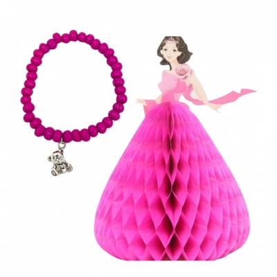 Armband met 3-D prinses kaart- Roze - Charme Bijoux