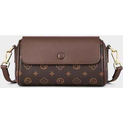 Cilindervormige Tas Dames Lente Zomer Crossbody Oksel Kleine Vierkante Tassen Leer Hoge Kwaliteit Schoudertas voor Dames brown