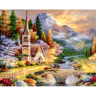 Diamant Borduurwerk 5d Diamant Schilderen Kruissteek Diy Iconen Huis Decoraties Cadeau Dorpshuis 20X30CM
