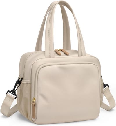 Geïsoleerde lunchtas voor heren en dames, 12 l, herbruikbare koeltas, lekvrij, waterdicht gevoerd, lichte lunchbox met omhangdesign voor werk, picknick, reizen, abrikoos