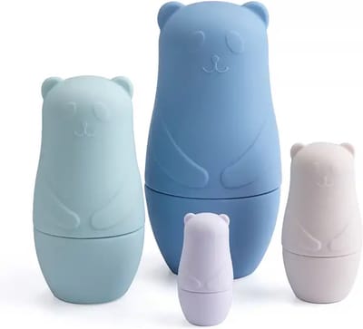 KimDo - Montessori nestpoppen - Blauw - Matroesjka Stapeltoren beer - Speelgoed - Baby - Educatief speelgoed - Ik leer - Motoriek