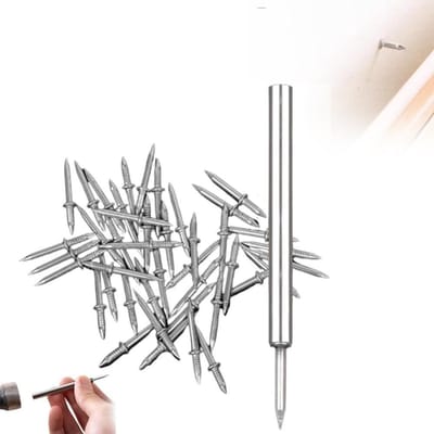 100 stuks naadloze nagels, dubbele kopspijkers, krasvrije nagels voor plinten, onzichtbare krasvrije veiligheidsschroeven 100pcs+1PC tool