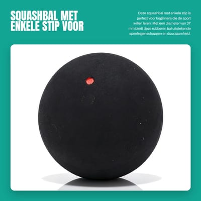 Dailygoods- Squashbal 37 mm - Rubber - Wedstrijdtraining - Beginners - Antislip - Schokbestendig - Rubberen Squashbal