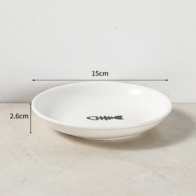 Bol en céramique pour animaux de compagnie Bol nordique pour chat Bol haut en céramique pour nourriture pour chat Assiette pour collation/boîte de conserve anti-cervical white