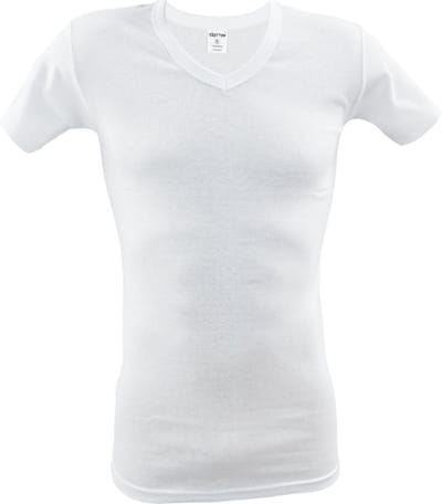 SQOTTON® V-hals T-shirt - Wit - Maat M