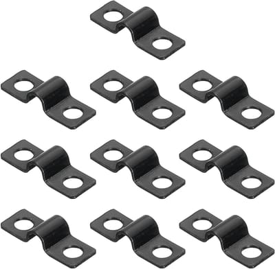 100 Stuks U-vormige Buisbeugels, 3/16 Inch (5mm) 2-gats Beugels voor Kabel en Draad, Stevige Verbinding en Ondersteuning