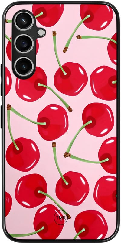 Hoesje geschikt voor Samsung Galaxy A54 - Sweet cherry - Roze - TPU case - Print - Hardcase zwart telefoonhoesje