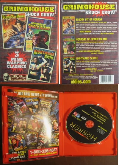 Grindhouse shock show - Bloody Pit Of Horror Horrors of Spider Island Nightmare Castle ( import dvd )
